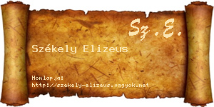 Székely Elizeus névjegykártya